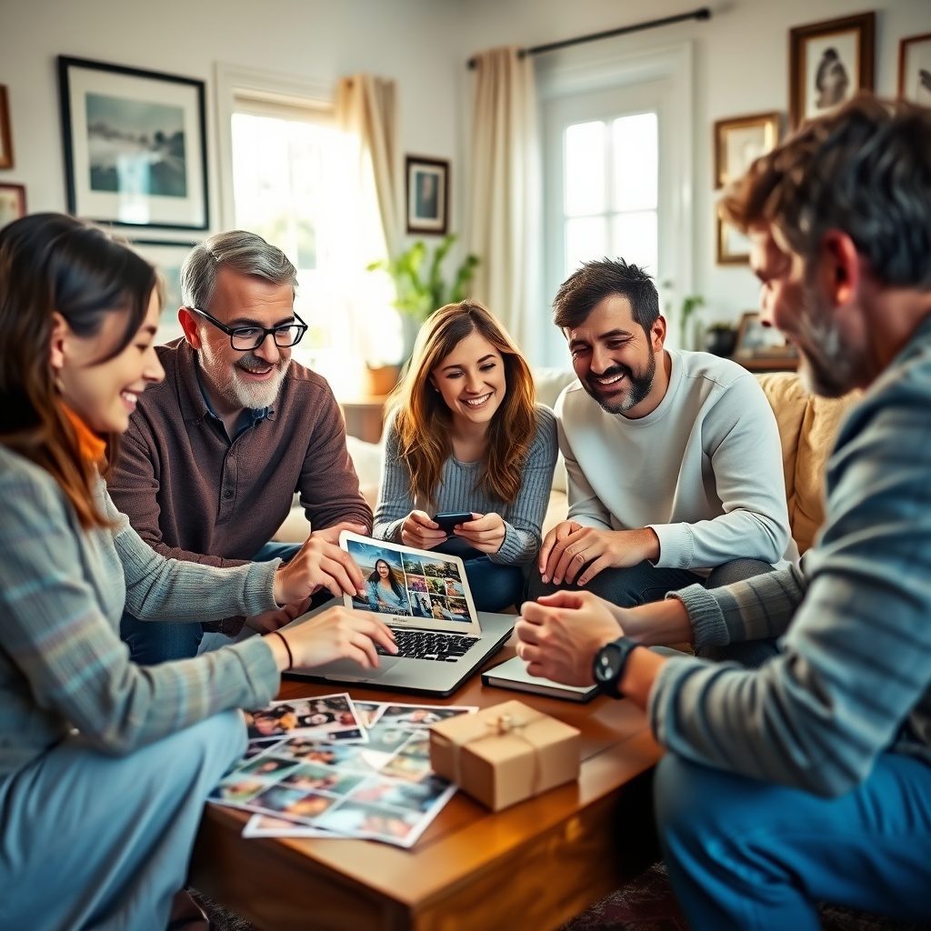 Familias digitalizando archivos